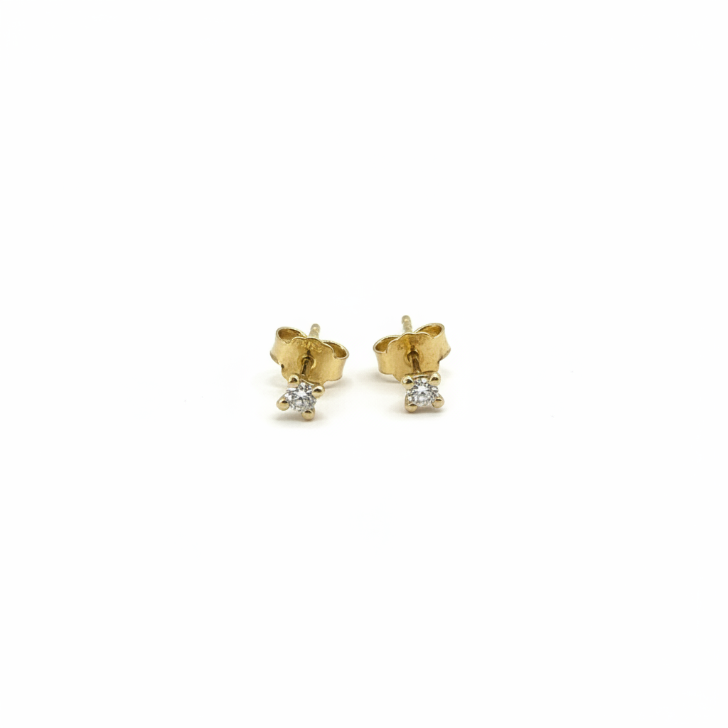 Solace Studs – 18k Yellow Gold Diamond Studs