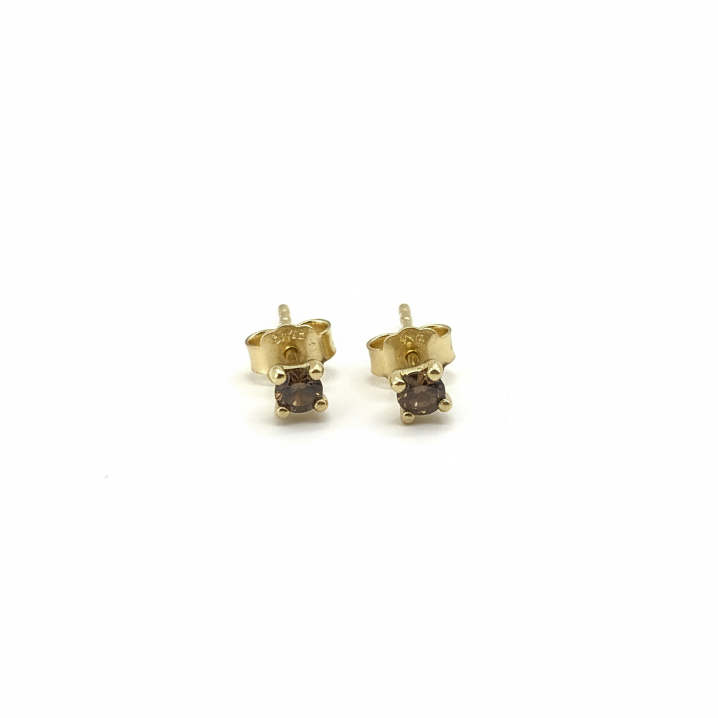 Terra Studs – 18k Gold & Natural Brown Diamonds