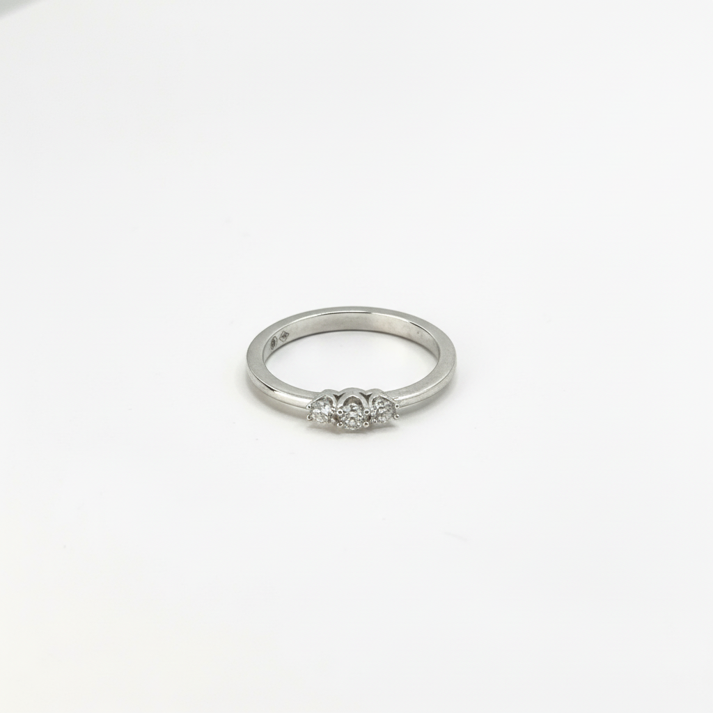 Trinity Crest Ring – White Gold & Natural Diamonds